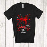 MacnyStore - Personalized Custom Name Happy Valentine's Day; Lovely Hearts Dalmatian Shape Flower T-Shirt