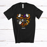 MacnyStore - Personalized Halloween Theme Heart Shape; Lovely Custom Name Pig Boo Collection; Family T-Shirt