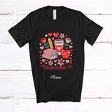 MacnyStore - Personalized Custom Name Paraprofessional; Awesome Valentine Hearts Pink Pencil; Proud Jobs T-Shirt