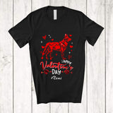 MacnyStore - Personalized Custom Name Happy Valentine's Day; Lovely Hearts German Shepherd Shape Flower T-Shirt