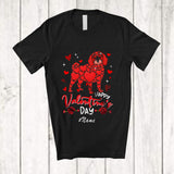 MacnyStore - Personalized Custom Name Happy Valentine's Day; Lovely Hearts Bernedoodles Shape Flower T-Shirt