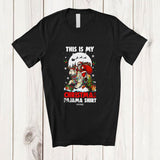 MacnyStore - Personalized Custom Name This Is My Christmas Pajama Shirt; Joyful Santa Riding Polar Bear Animal T-Shirt
