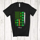 MacnyStore - Personalized Custom Name Shamrock St. Patrick's Day US American Flag; Joyful Shamrock Patriotic T-Shirt