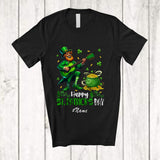 MacnyStore - Personalized Custom Name Happy St. Patrick's Day; Joyful Leprechaun Irish Playing Guitar Guitarist T-Shirt