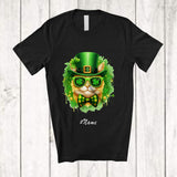 MacnyStore - Personalized Custom Name Leprechaun Cat Sunglasses; Lovely St. Patrick's Day Irish Shamrock T-Shirt
