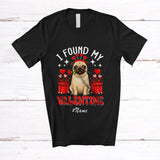 MacnyStore - Personalized Custom Name I Found My Valentine; Adorable Pug Owner Lover Flower Hearts T-Shirt