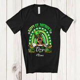 MacnyStore - Personalized Custom Name Happy St. Patrick's Day; Lovely Leprechaun German Shepherd Rainbow T-Shirt