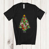 MacnyStore - Personalized Custom Name Books Christmas Tree; Adorable Book Nerd; Librarian Teacher T-Shirt