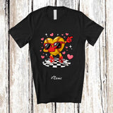 MacnyStore - Personalized Custom Name Dabbing Heart Sunglasses Softball; Joyful Valentine Sport Player Team T-Shirt