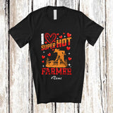 MacnyStore - Personalized Custom Name I Love Super Hot Farmer; Awesome Valentine Hearts Couple Proud Jobs T-Shirt