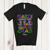 MacnyStore - Personalized Custom Name Mardi Gras; Joyful Three Russian Blue Owner; Beads King Cake Crawfish T-Shirt
