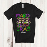 MacnyStore - Personalized Custom Name Mardi Gras; Joyful Three Himalayan Cat Owner; Beads King Cake Crawfish T-Shirt