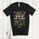 MacnyStore - Personalized Custom Name Mardi Gras; Joyful Three Ragdoll Owner; Beads King Cake Crawfish T-Shirt
