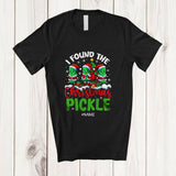 MacnyStore - Personalized Custom Name I Found The Pickle; Sarcastic Christmas Adult Three Pickles; Couple T-Shirt