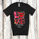 MacnyStore - Personalized Custom Name LOVE 3rd Grade; Lovely Valentine Students Teacher Equipments Tools T-Shirt
