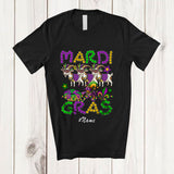 MacnyStore - Personalized Custom Name Mardi Gras; Joyful Three Goat Farmer; Beads King Cake Crawfish T-Shirt
