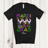 MacnyStore - Personalized Custom Name Mardi Gras; Joyful Three Chicken Farmer; Beads King Cake Crawfish T-Shirt