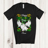 MacnyStore - Personalized Custom Name Happy St. Patrick's Day; Amusing Three Leprechaun Persian Cat Owner T-Shirt