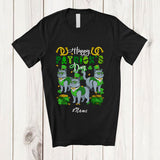 MacnyStore - Personalized Custom Name Happy St. Patrick's Day; Amusing Three Leprechaun Russian Blue Owner T-Shirt