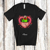 MacnyStore - Personalized Custom Name Parrot In Heart Pocket; Lovely Valentine Hearts Flowers Birds T-Shirt