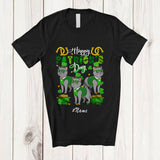 MacnyStore - Personalized Custom Name Happy St. Patrick's Day; Joyful Three Leprechaun British Shorthair T-Shirt