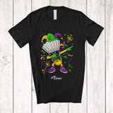 MacnyStore - Personalized Custom Name Badminton Dabbing Sunglasses; Joyful Mardi Gras Beads Sport Player T-Shirt