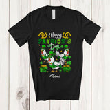 MacnyStore - Personalized Custom Name Happy St. Patrick's Day; Amusing Three Leprechaun Chicken Farmer T-Shirt