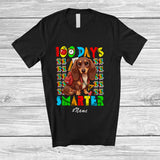 MacnyStore - Personalized Custom Name 100 Days Smarter; Lovely 100th Day Of School Dachshund Owner Lover T-Shirt