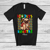 MacnyStore - Personalized Custom Name 100 Days Smarter; Lovely 100th Day Of School Pug Owner Lover T-Shirt