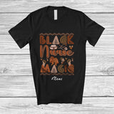 MacnyStore - Personalized Custom Name Black Nurse Magic; Amazing Black History Month Africa Jobs T-Shirt