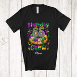 MacnyStore - Personalized Custom Name Birthday 65th Crew; Joyful Birthday Mardi Gras Breads King Cake T-Shirt