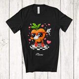 MacnyStore - Personalized Custom Name Dabbing Heart Carrot Sunglasses; Amusing Valentine Fruit Vegan T-Shirt