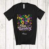MacnyStore - Personalized Custom Name Fat Tuesday; Humorous Mardi Gras Mask Beads; Parade Costume Group T-Shirt