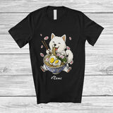 MacnyStore - Personalized Custom Name Hokkaido Dog Eating Ramen; Adorable Japanese Food Ramen Noodle T-Shirt