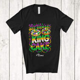 MacnyStore - Personalized Custom Name Let Them Eat King Cake; Joyful Mardi Gras King Cake Beads Parade T-Shirt
