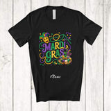 MacnyStore - Personalized Custom Name Mardi Gras; Humorous Beads King Cake; Women Girl Parade Group T-Shirt