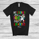 MacnyStore - Personalized Custom Name My Students 100 Days Smarter; Amusing School Unicorn Dabbing Teacher T-Shirt