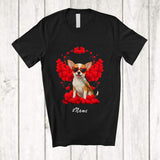 MacnyStore - Personalized Custom Name Valentine Chihuahua Sunglasses; Lovely Valentine's Day Hearts T-Shirt