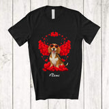 MacnyStore - Personalized Custom Name Valentine Dachshund Sunglasses; Lovely Valentine's Day Hearts T-Shirt