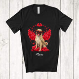 MacnyStore - Personalized Custom Name Valentine Pug Sunglasses; Lovely Valentine's Day Hearts Pug Owner T-Shirt