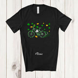 MacnyStore - Personalized Custom Name Shamrock Bicycle Shape; Amazing St. Patrick's Day Irish Riding T-Shirt