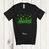 MacnyStore - Personalized Custom Name Shamrock Fire Truck Shape; Amazing St. Patrick's Day Irish Driver T-Shirt