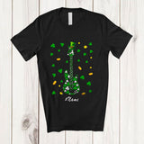 MacnyStore - Personalized Custom Name Shamrock Guitar Shape; Amazing St. Patrick's Day Irish Guitarist T-Shirt
