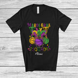 MacnyStore - Personalized Custom Name Mardi Gras Squad; Joyful Beads Basketball Player Playing Team T-Shirt