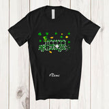 MacnyStore - Personalized Custom Name Shamrock School Bus Shape; Amazing St. Patrick's Day Irish Driver T-Shirt