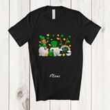 MacnyStore - Personalized Custom Name Three Golf Equipment; Joyful St. Patrick's Day Leprechaun Player T-Shirt