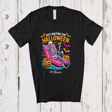 MacnyStore - Personalized Custom Name Just Waiting For Halloween; Happy Skeleton Relax On Float Beach T-Shirt