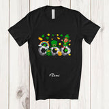 MacnyStore - Personalized Custom Name Three Soccer Equipment; Joyful St. Patrick's Day Leprechaun Player T-Shirt