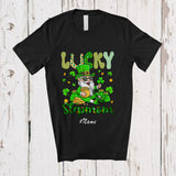 MacnyStore - Personalized Custom Name Lucky Stepmom; Lovely St. Patrick's Day Gnome Shamrock; Irish Family T-Shirt