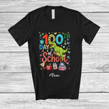 MacnyStore - Personalized Custom Name 100th Day Of School; Adorable T-Rex With Pencil; Teacher Students T-Shirt
